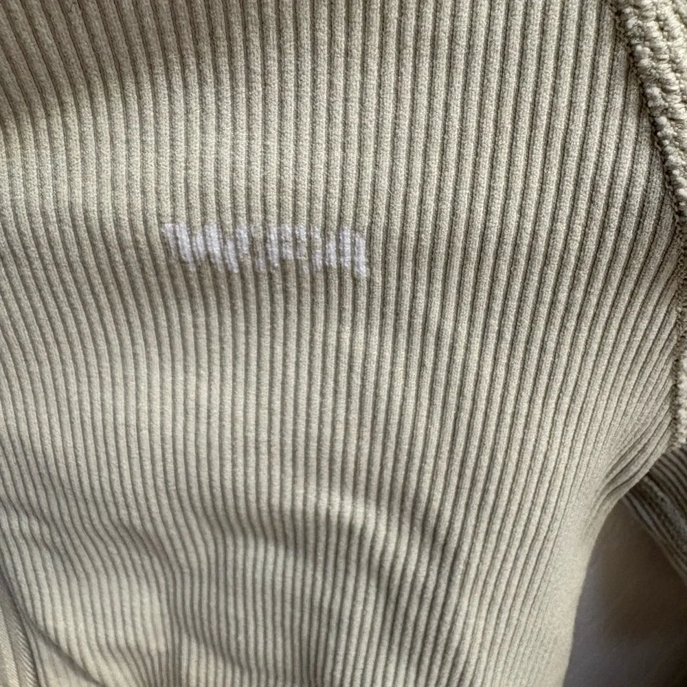 White Fox Cropped Half-Zip Pullover in Light Sage - Picture 5 of 6